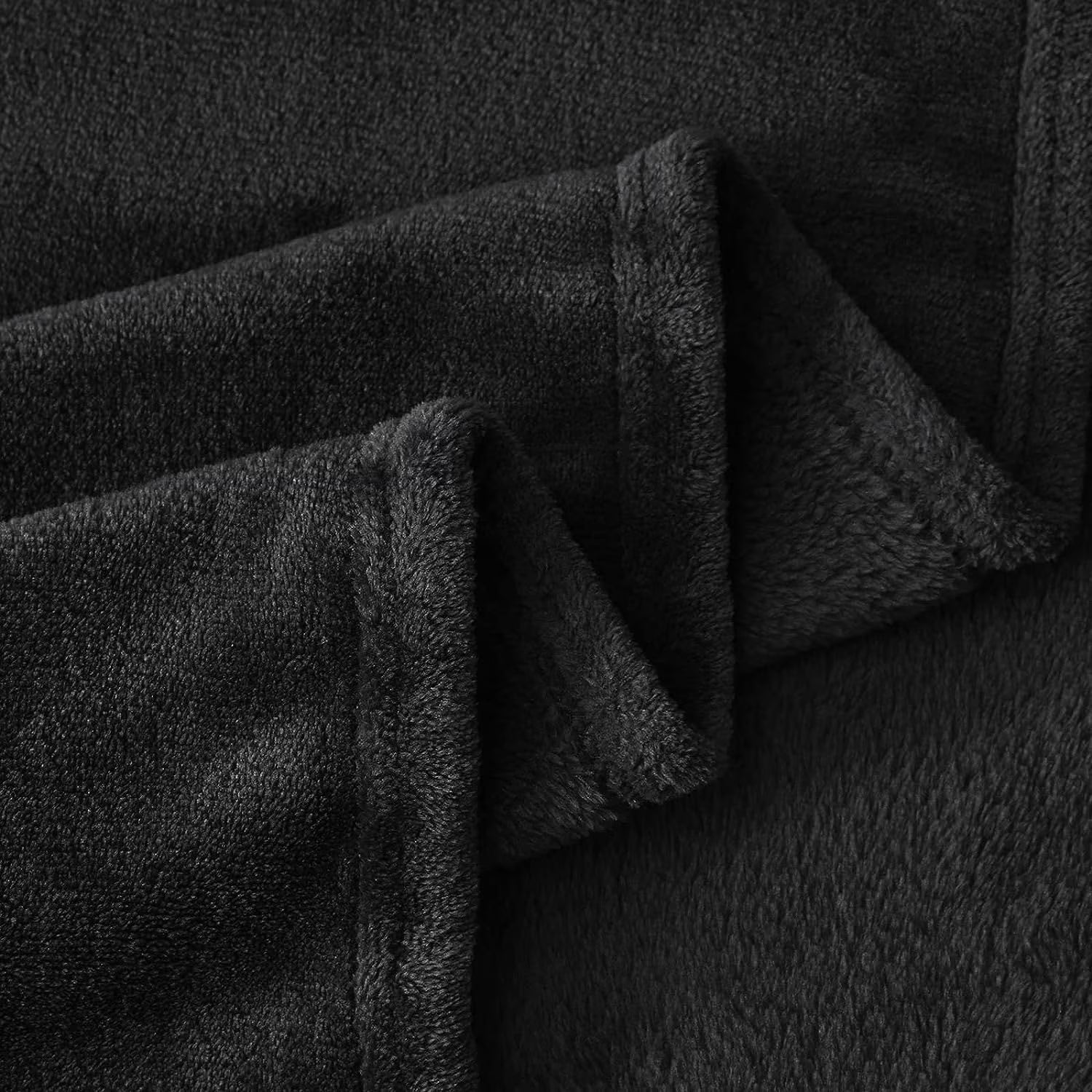 Evlmd Fleece Blanket, Fuzzy & Flannel Thorw Blanket, Throw  Black Blankets for Couch Beds, Lightweight Blanket for Travel Camping