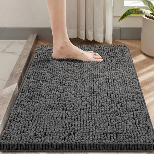 Evlmd Bathroom Rugs, Soft Chenille Non-Slip Bath Rug, Strong Water Absorbent Quick Dry Machine Washable, Shower Mat for Tub & Bathroom Floor
