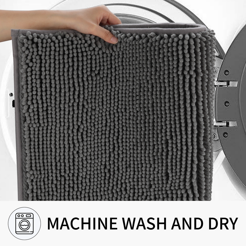 Evlmd Bathroom Rugs, Soft Chenille Non-Slip Bath Rug, Strong Water Absorbent Quick Dry Machine Washable, Shower Mat for Tub & Bathroom Floor