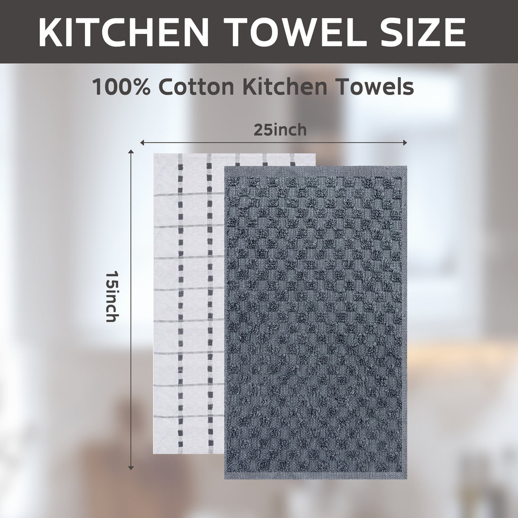 Evlmd Kitchen Towels, 15"x25", Dish Cloth, Spring Dish Towels for Kitchen, Terry Cloth Kitchen Towels, Kitchen Towels Set, Grey Kitchen Towels, Cute Kitchen Towels