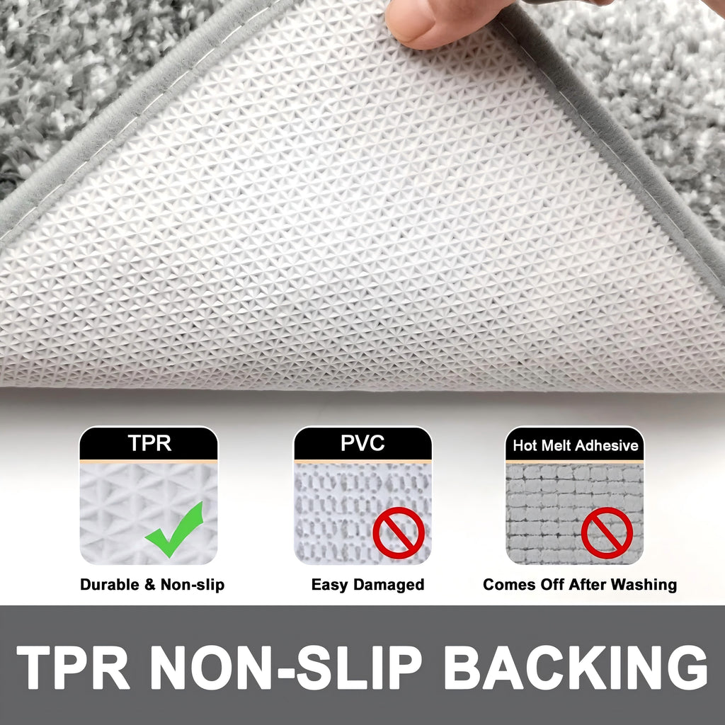 Wergifts Bathroom Rug, Large Bath Rug for Bathroom Floor Non-Slip, Super Elastic Soft Easier to Dry Bath Shower Mat Runner, Machine Washable Bath Mat