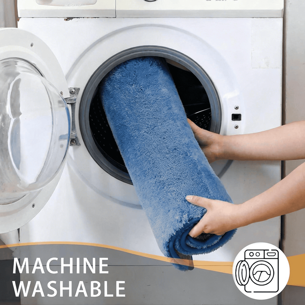 Evlmd Bathroom Rugs, Shaggy Soft and Absorbent Bath Rug, Non-Slip, Thick Plush Machine Washable Dry Bath Mats for Bathroom, Tub and Shower