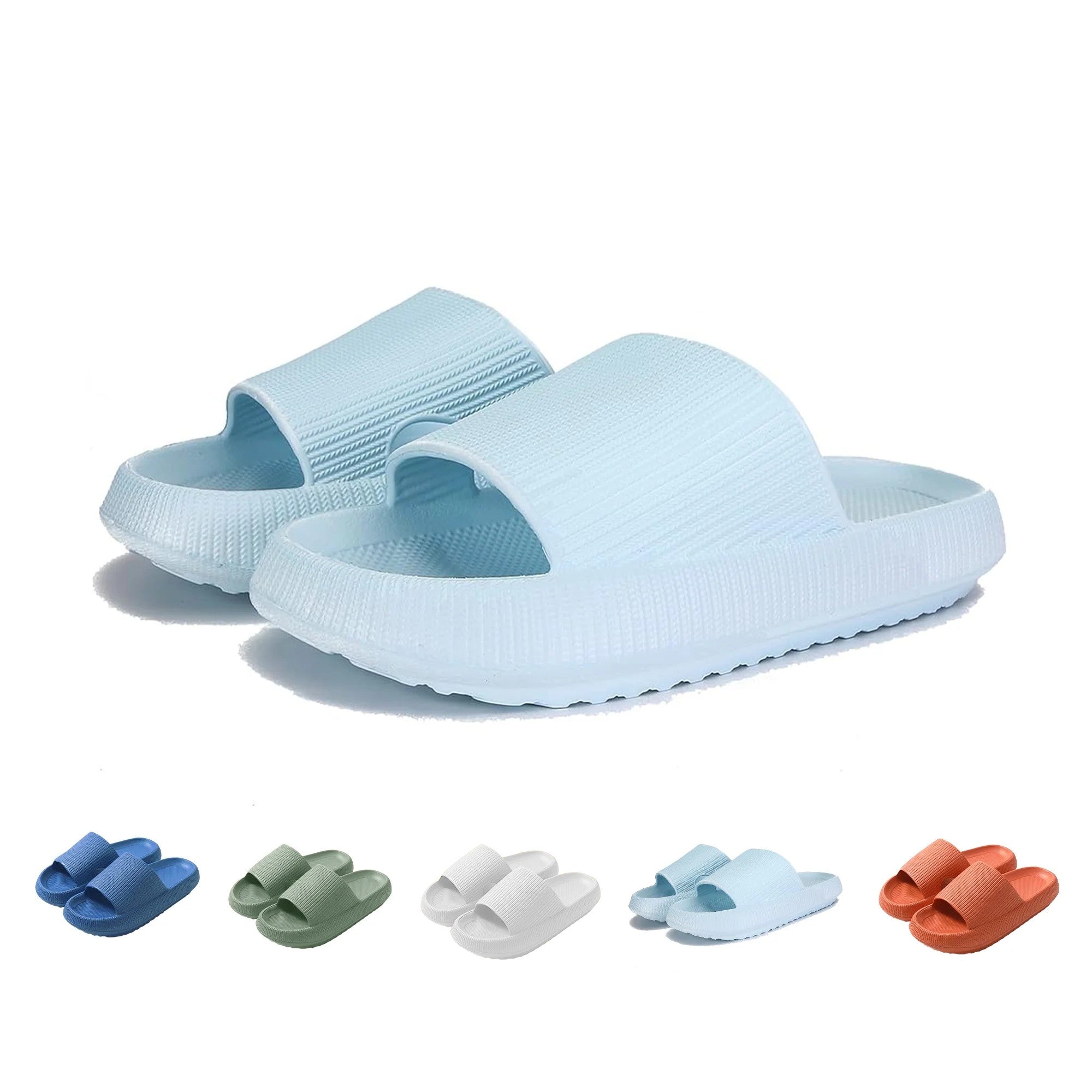 Evlmd Cloud Slide Sandal for Women and Men, Pillow Slippers Thicken Sole Slide, Shower Bathroom Slides Sandals, Slides Super Comfy Soft Foam Slip-Resistant Slides