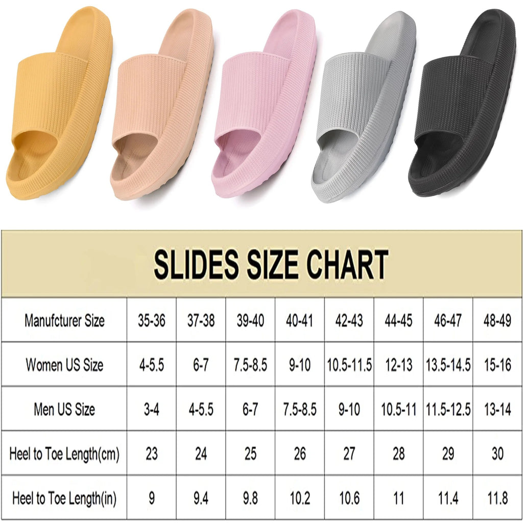 Evlmd Cloud Slide Sandal for Women and Men, Pillow Slippers Thicken Sole Slide, Shower Bathroom Slides Sandals, Slides Super Comfy Soft Foam Slip-Resistant Slides