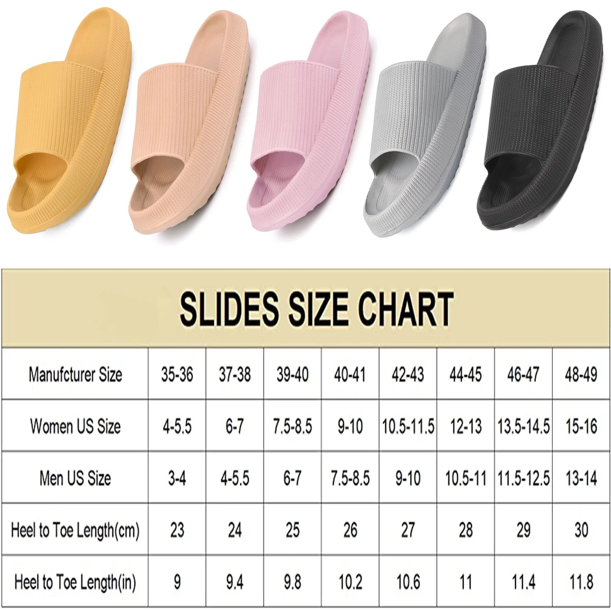 Evlmd Cloud Slide Sandal for Women and Men, Pillow Slippers Thicken Sole Slide, Shower Bathroom Slides Sandals, Slides Super Comfy Soft Foam Slip-Resistant Slides