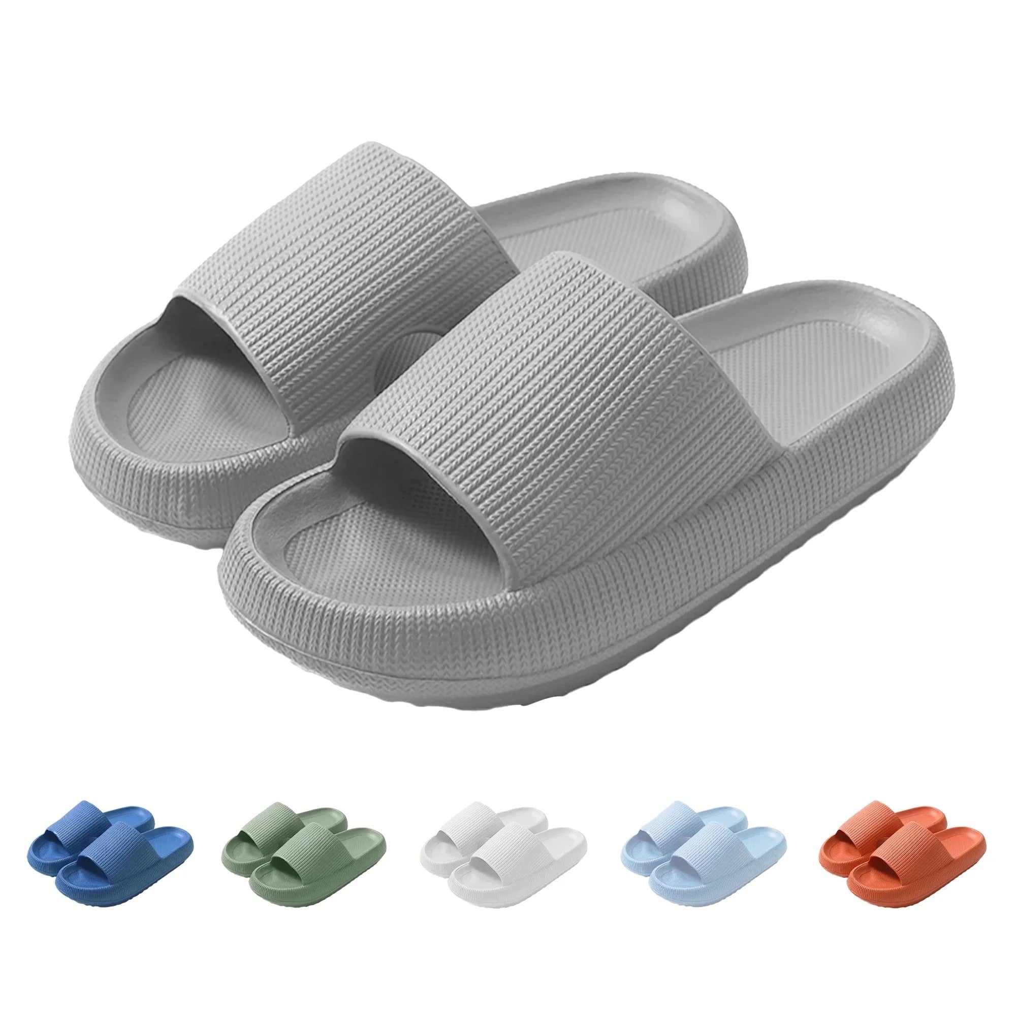 Evlmd Cloud Slide Sandal for Women and Men, Pillow Slippers Thicken Sole Slide, Shower Bathroom Slides Sandals, Slides Super Comfy Soft Foam Slip-Resistant Slides