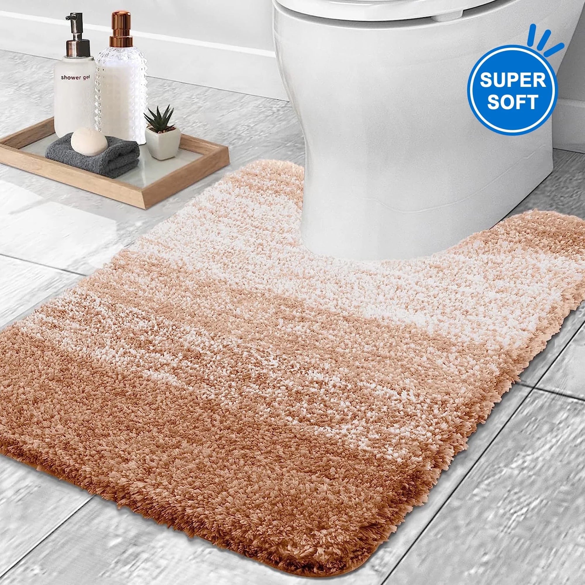 Evlmd Bathroom Rug, Large Bath Rug for Bathroom Floor Non-Slip, Super Elastic Soft Easier to Dry Bath Shower Mat Runner, Machine Washable Bath Mat