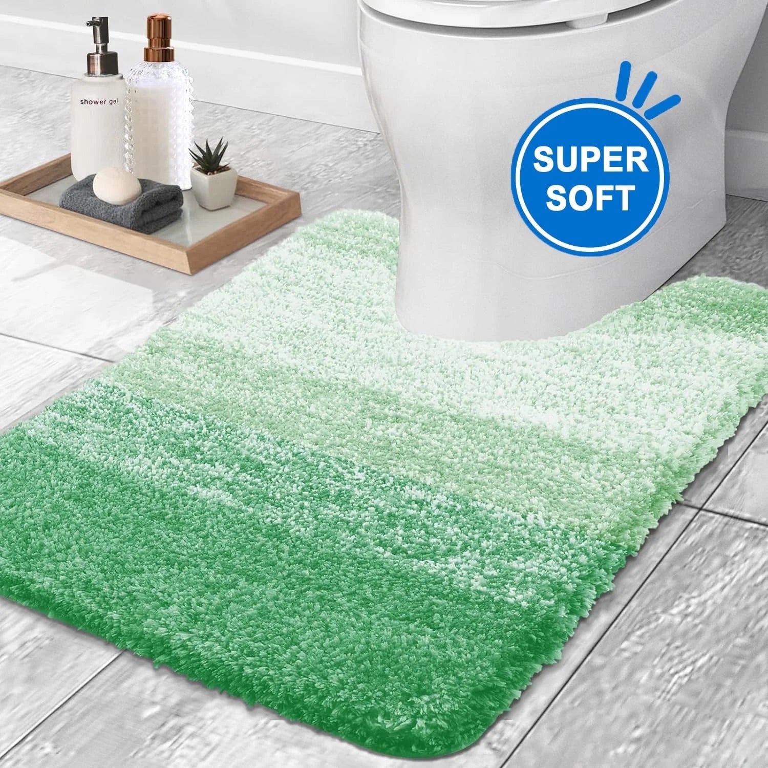 Evlmd Bathroom Rug, Large Bath Rug for Bathroom Floor Non-Slip, Super Elastic Soft Easier to Dry Bath Shower Mat Runner, Machine Washable Bath Mat