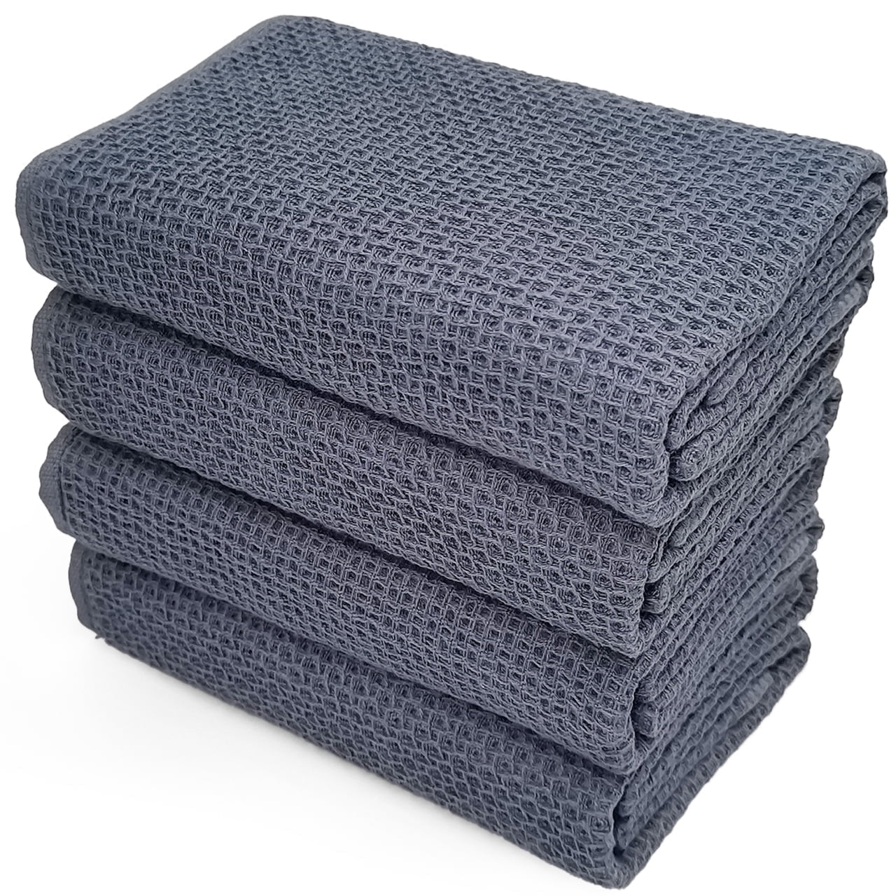 Evlmd Kitchen Towels，6-Pack Dish Towels 100% Cotton Waffle Weave Ultra Soft Absorbent Quick Drying Dish Rags，Dish Cloths， Dishcloths Sets，Tea Dowels for Kitchen，Bar Towels,12x12 Inches, Gray