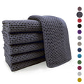 Evlmd Kitchen Towels，6-Pack Dish Towels 100% Cotton Waffle Weave Ultra Soft Absorbent Quick Drying Dish Rags，Dish Cloths， Dishcloths Sets，Tea Dowels for Kitchen，Bar Towels,12x12 Inches, Gray