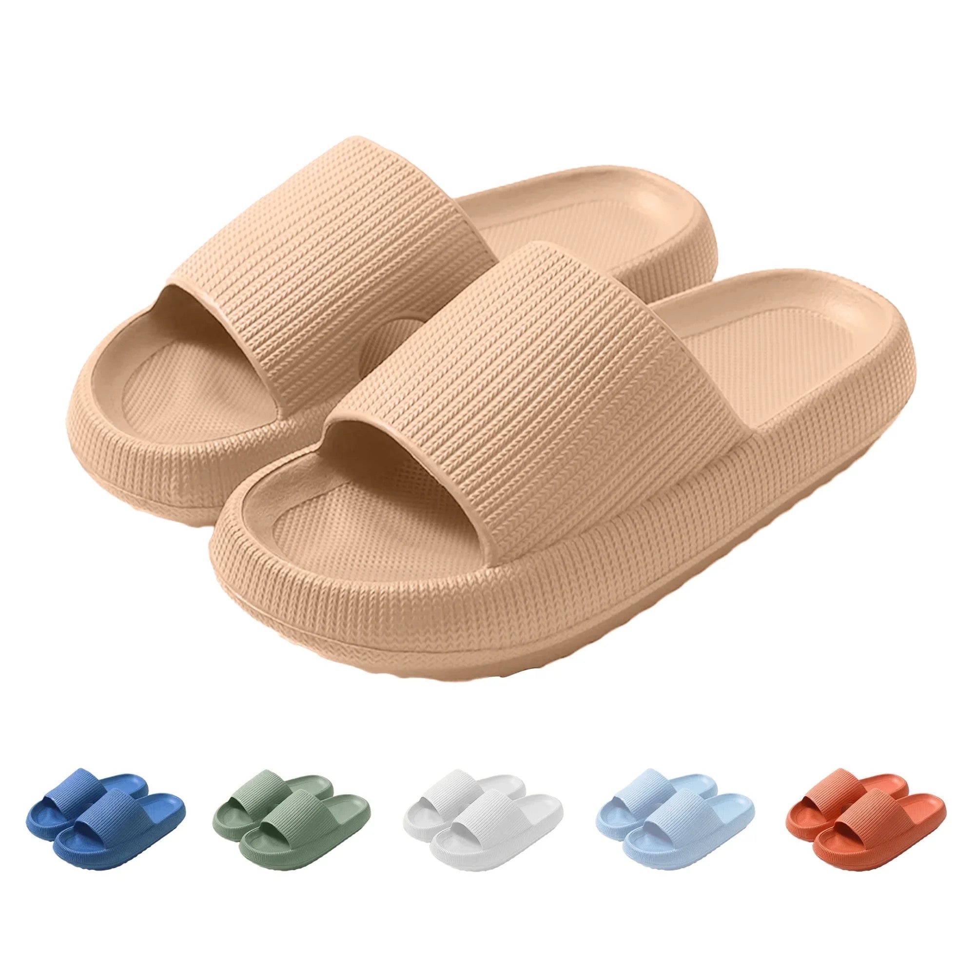 Evlmd Cloud Slide Sandal for Women and Men, Pillow Slippers Thicken Sole Slide, Shower Bathroom Slides Sandals, Slides Super Comfy Soft Foam Slip-Resistant Slides