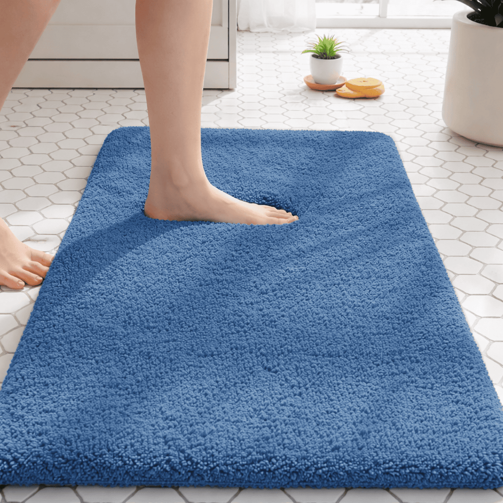 Evlmd Bathroom Rugs, Shaggy Soft and Absorbent Bath Rug, Non-Slip, Thick Plush Machine Washable Dry Bath Mats for Bathroom, Tub and Shower