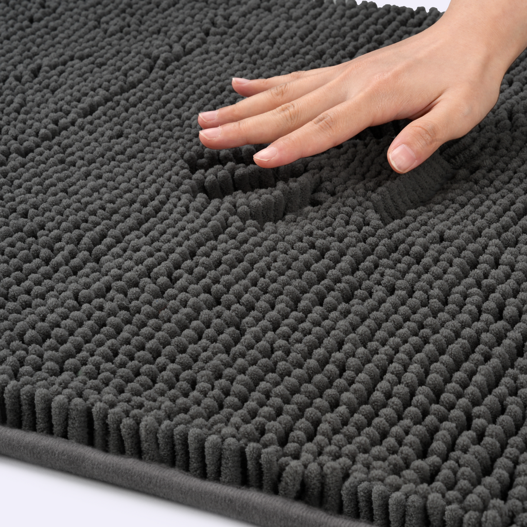 Evlmd Bathroom Rugs, Soft Chenille Non-Slip Bath Rug, Strong Water Absorbent Quick Dry Machine Washable, Shower Mat for Tub & Bathroom Floor
