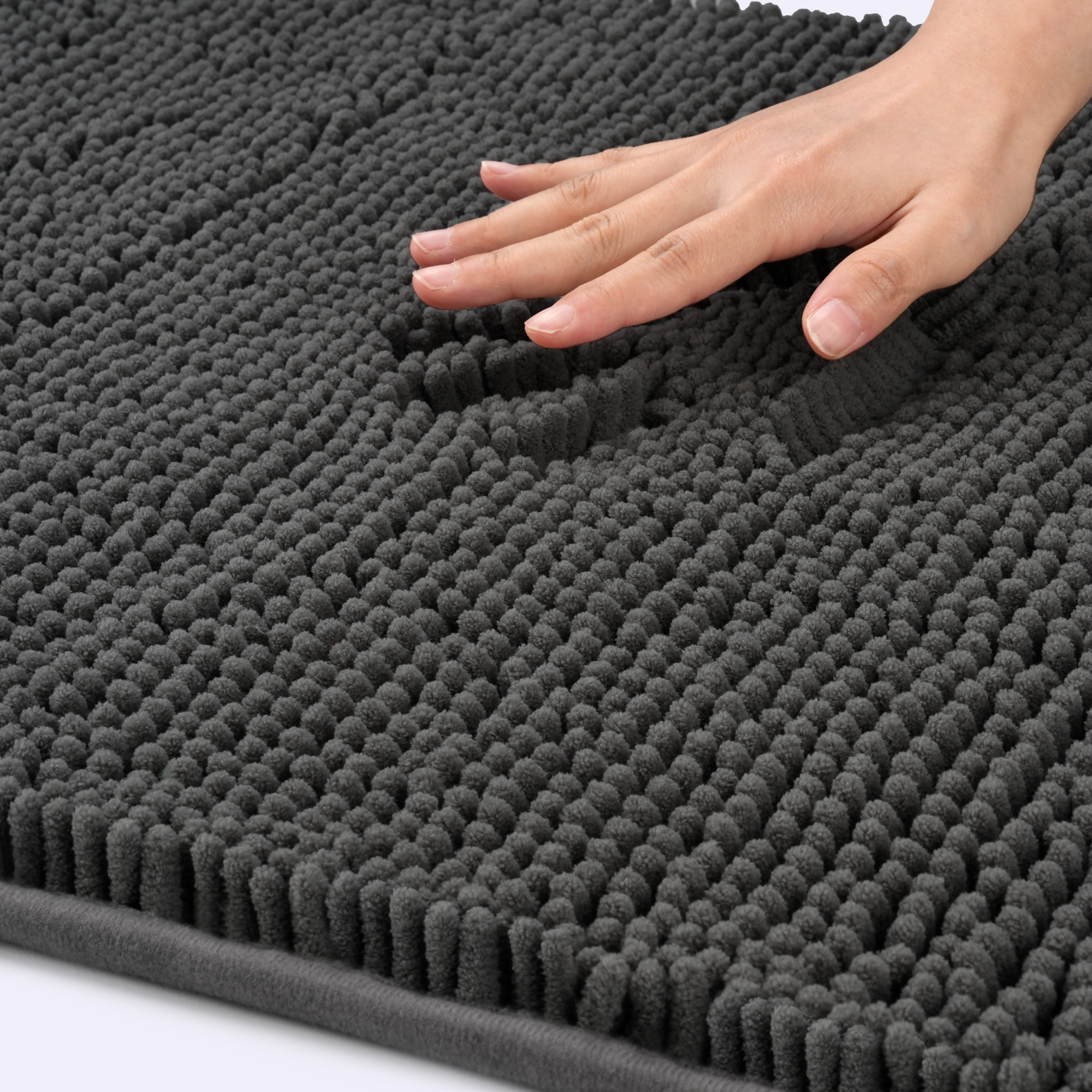 Evlmd Bathroom Rugs, Soft Chenille Non-Slip Bath Rug, Strong Water Absorbent Quick Dry Machine Washable, Shower Mat for Tub & Bathroom Floor