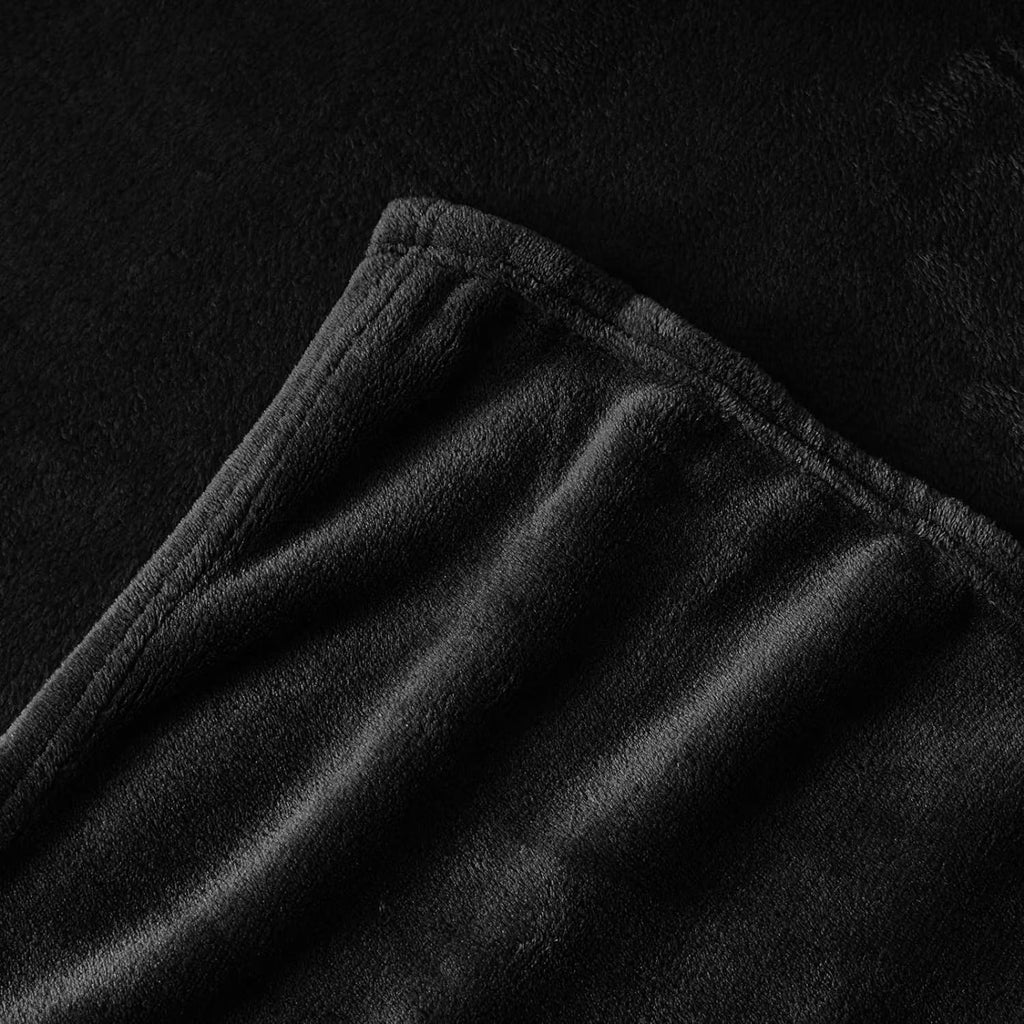 Evlmd Fleece Blanket, Fuzzy & Flannel Thorw Blanket, Throw  Black Blankets for Couch Beds, Lightweight Blanket for Travel Camping