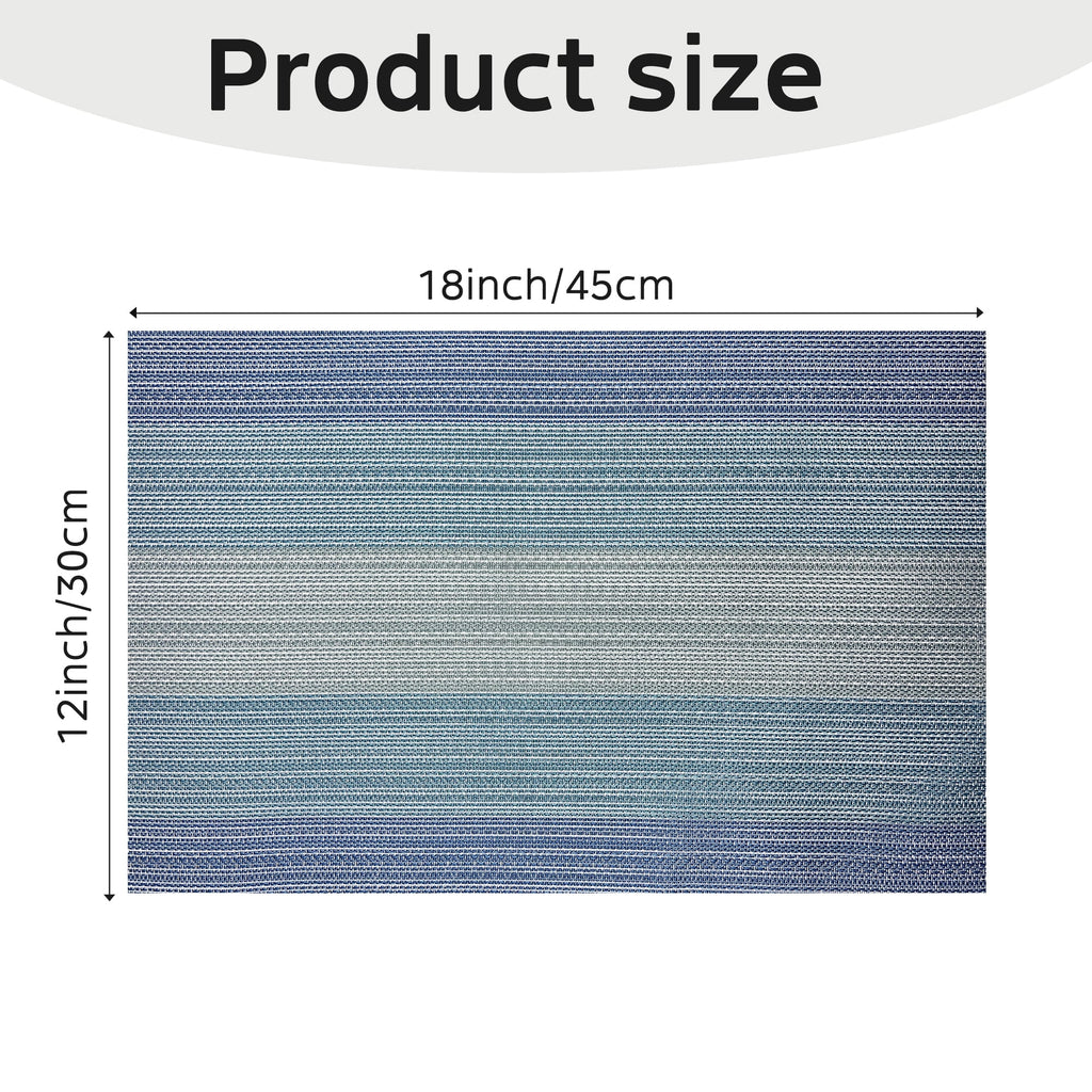 Evlmd Placemats, Vinyl Table Place Mats Washable Wipeable Placemat for Kitchen Dining Table Decoration Indoor Outdoor Placemats Set of 4, 12x18 Inch
